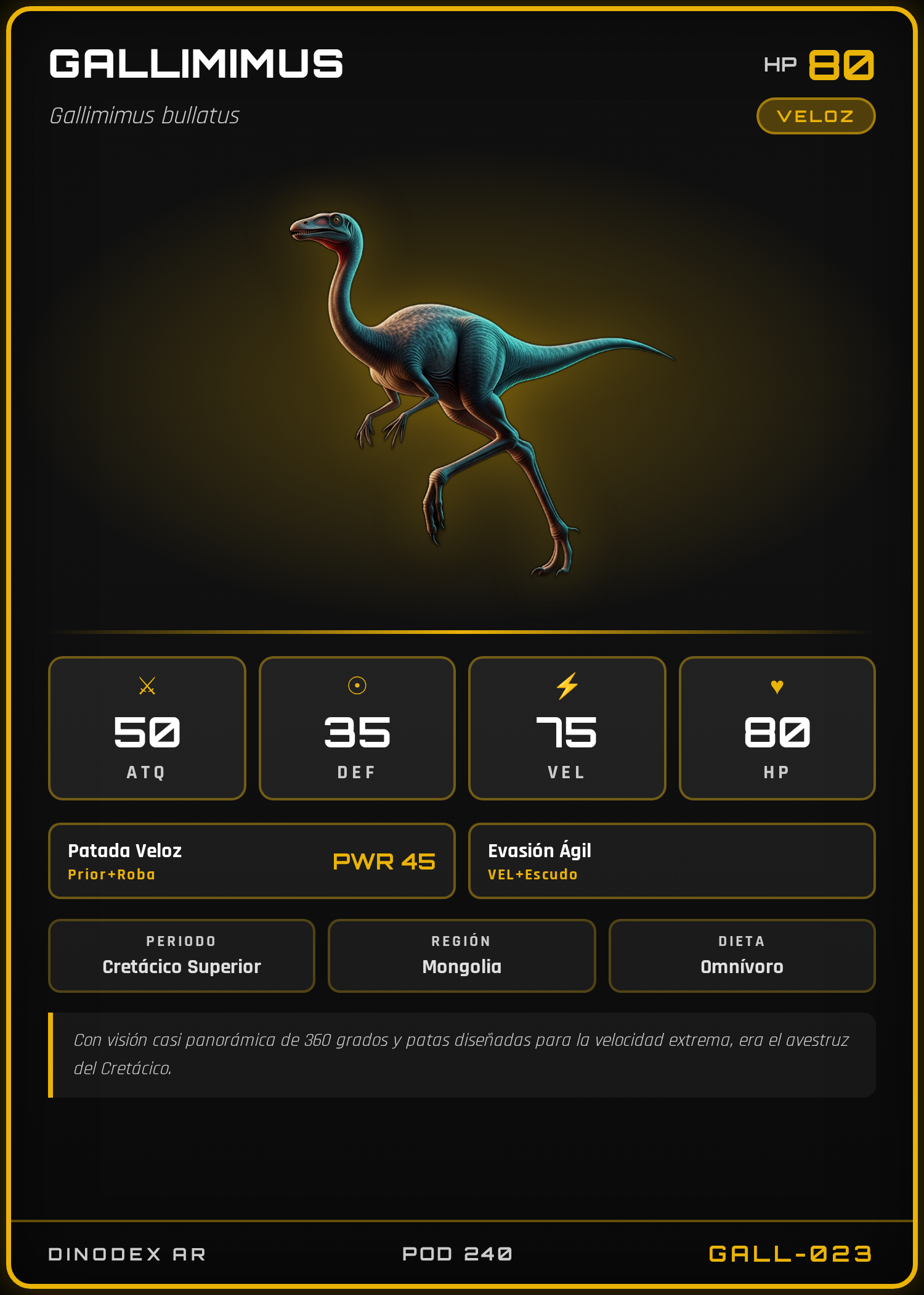 Carta de Gallimimus