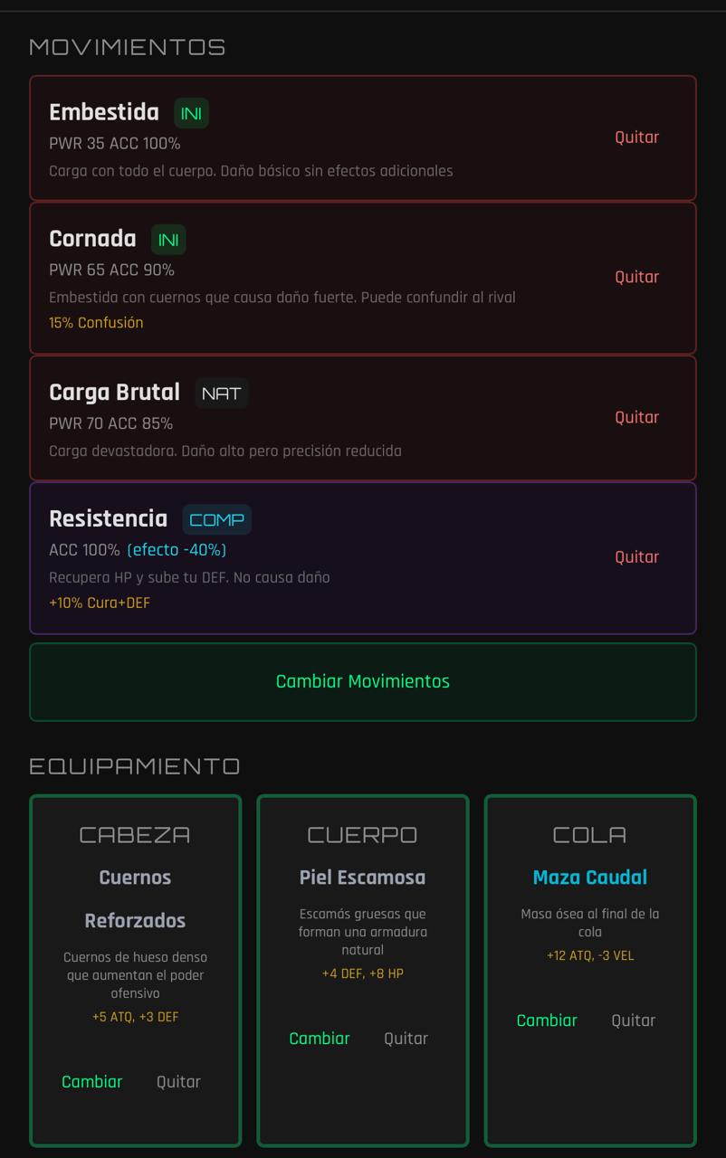 Laboratorio de mejora de criaturas en Dinodex